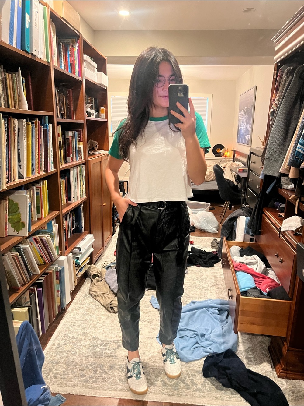 Black faux leather trouser Pants - Sleek Everyday Style